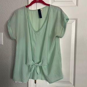 Mint green top